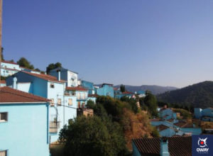 Casas de color azul en Málaga