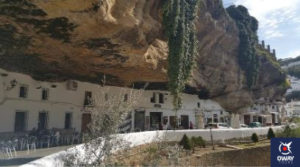 Houses under the big rocks of the village of Setenil de las Bodegas in Cadiz