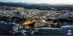Vista aérea del pueblo de Nerja Málaga