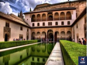 Courtyard of one of the Nasrid palaces in Granada