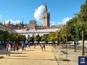 Vista Giralda desde Patio de las Banderas Sevilla