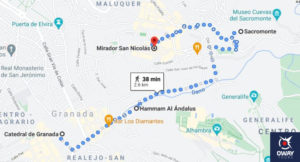 Itinerario del segundo día en Granada