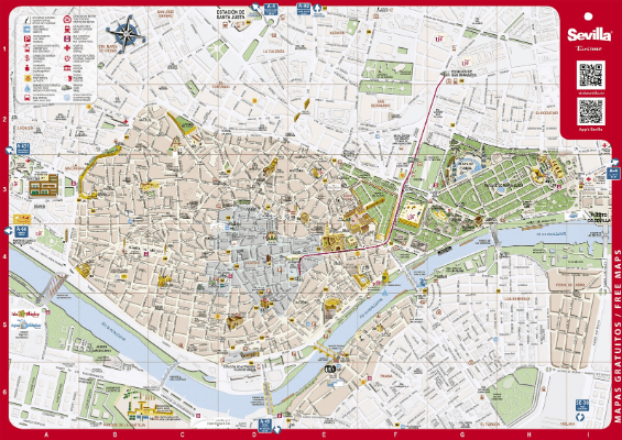 toursit map of Sevilla