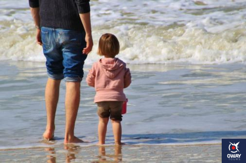 Niña en la orilla del mar Málaga