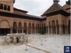 Patio of the Lions of the Alhambra in Granada